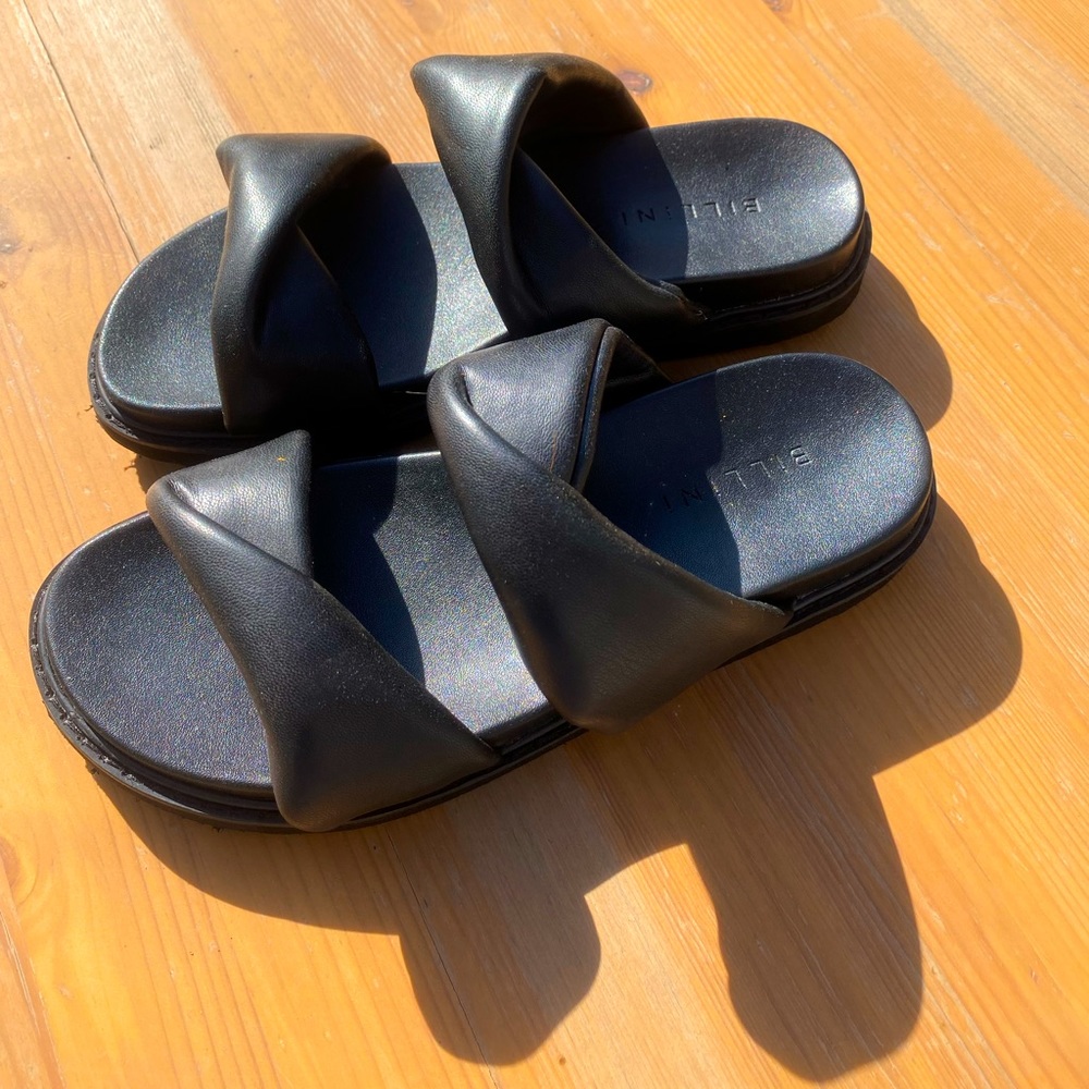 Bellini Black Leather Sandals